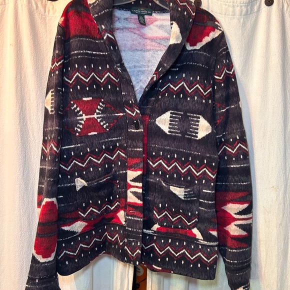 Ralph Lauren Navajo southwest shawl collar  Cotton Blend Cardigan Sweater - Picture 1 of 6